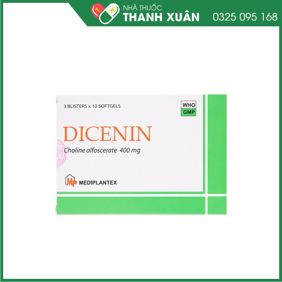 Dicenin điều trị đột quỵ, tăng tuần hoàn não, sa sút trí tuệ